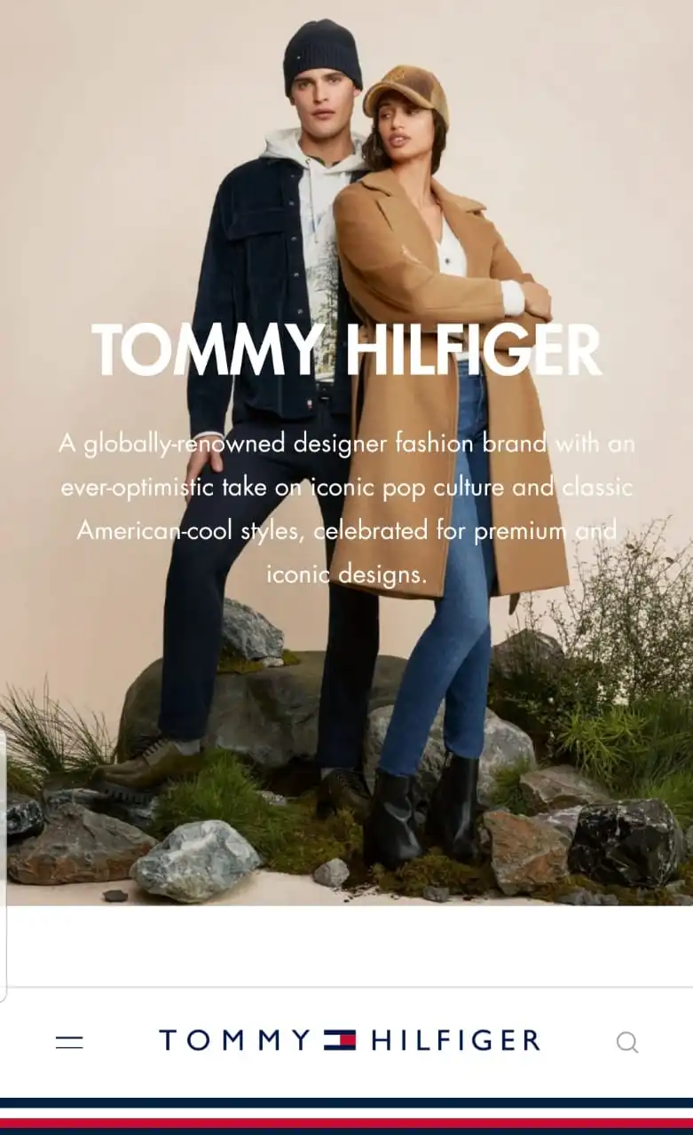 Tommy Hilfiger Home Screen